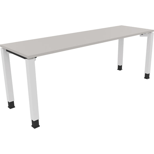 Schreibtisch all in one Maße: 2.000 x 680-820 x 600 mm (B x H x T) Holz lichtgrau