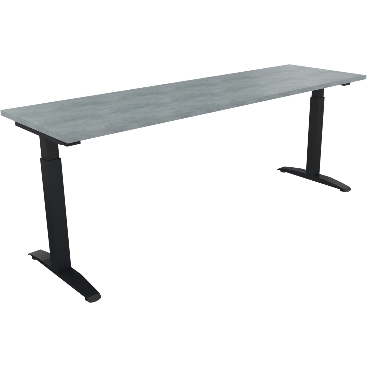 Schreibtisch all in one Maße: 2.000 x 650-850 x 600 mm (B x H x T) Holz beton hell