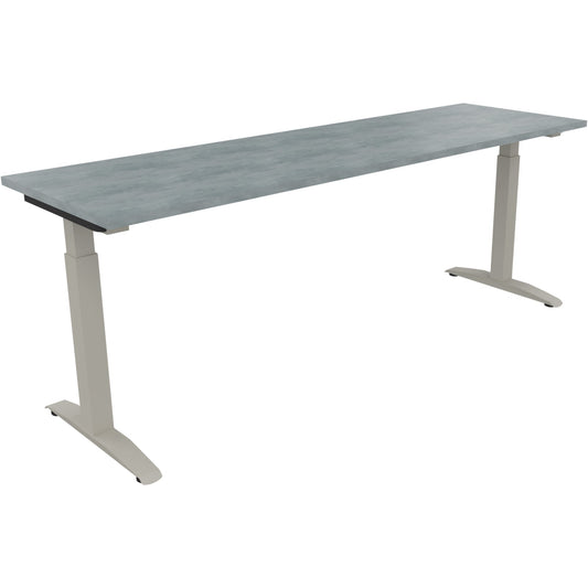 Schreibtisch all in one Maße: 2.000 x 650-850 x 600 mm (B x H x T) Holz beton hell
