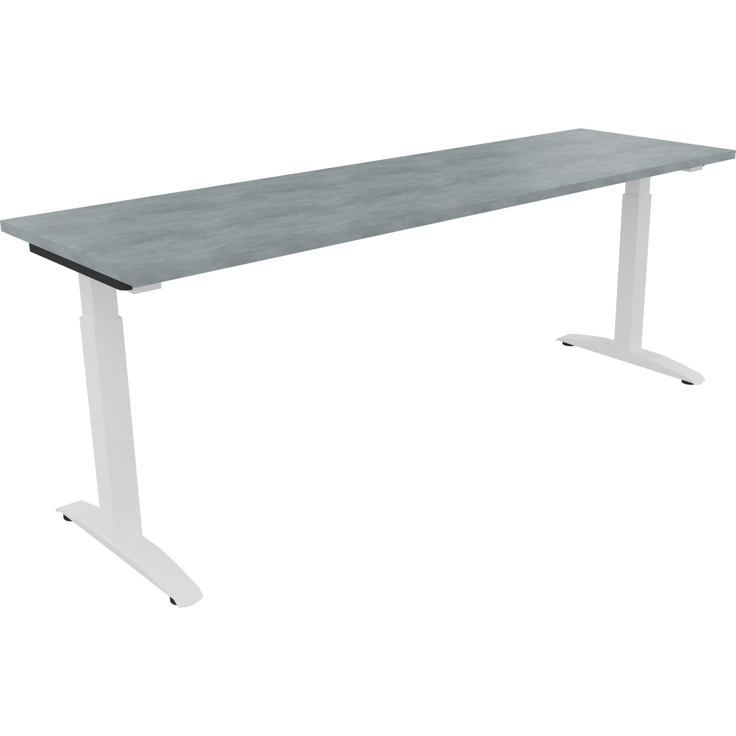 Schreibtisch all in one Maße: 2.000 x 650-850 x 600 mm (B x H x T) Holz beton hell