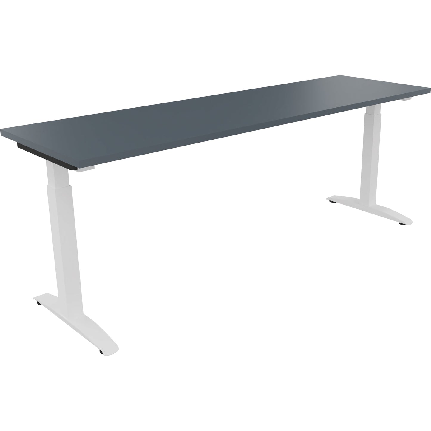 Schreibtisch all in one Maße: 2.000 x 650-850 x 600 mm (B x H x T) Holz lavagrau