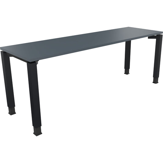 Schreibtisch all in one Maße: 2.000 x 680-820 x 600 mm (B x H x T) Holz lavagrau