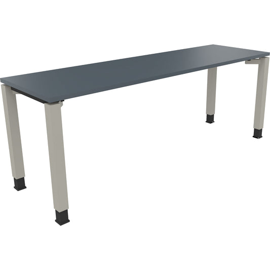 Schreibtisch all in one Maße: 2.000 x 680-820 x 600 mm (B x H x T) Holz lavagrau