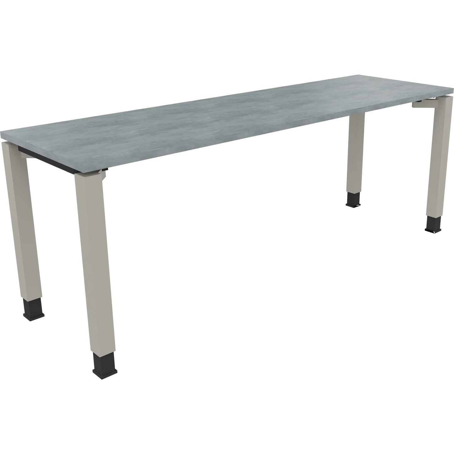 Schreibtisch all in one Maße: 2.000 x 680-820 x 600 mm (B x H x T) Holz beton hell