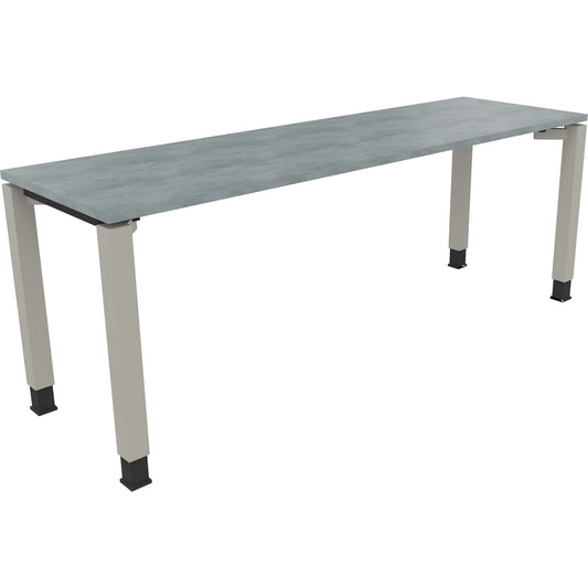 Schreibtisch all in one Maße: 2.000 x 680-820 x 600 mm (B x H x T) Holz beton hell