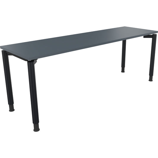 Schreibtisch all in one Maße: 2.000 x 680-820 x 600 mm (B x H x T) Holz lavagrau
