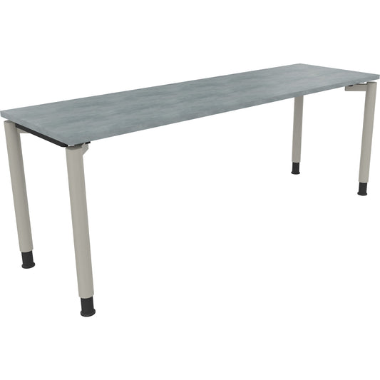 Schreibtisch all in one Maße: 2.000 x 680-820 x 600 mm (B x H x T) Holz beton hell