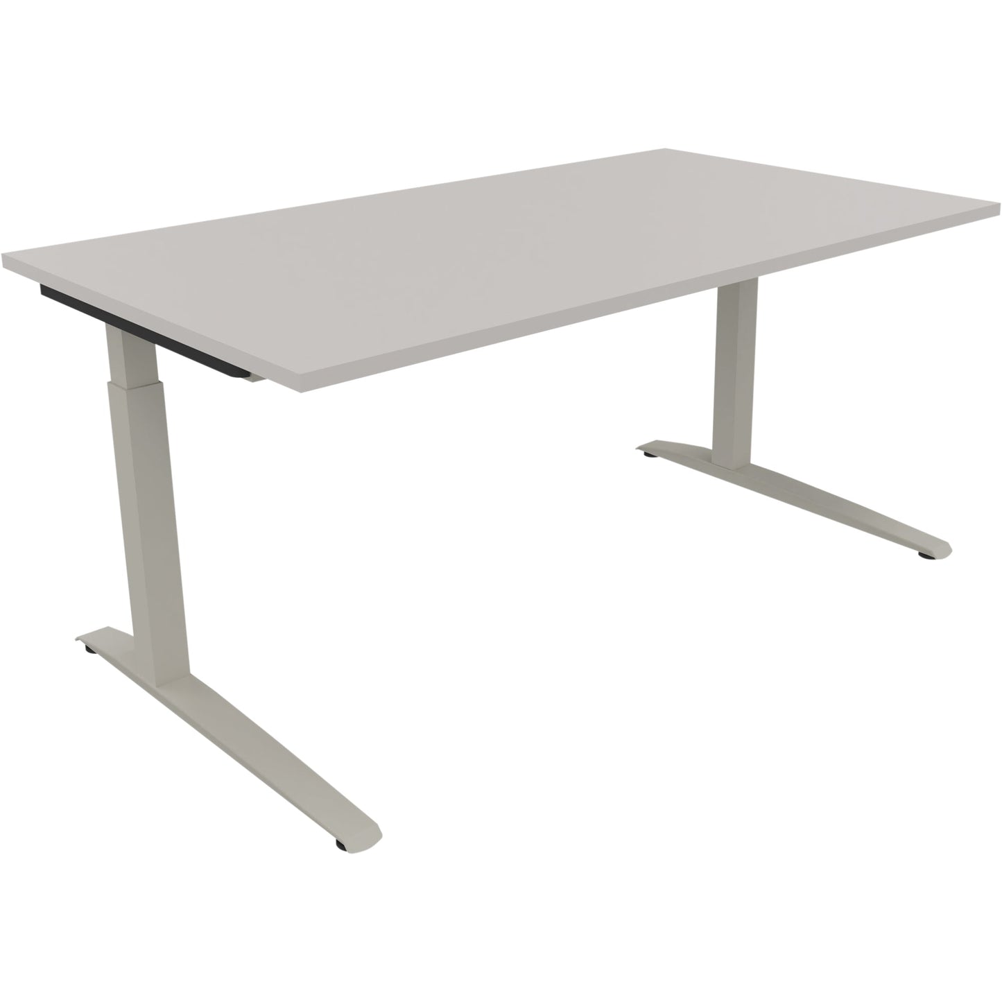 Schreibtisch all in one Maße: 1.600 x 650-850 x 900 mm (B x H x T) Holz lichtgrau