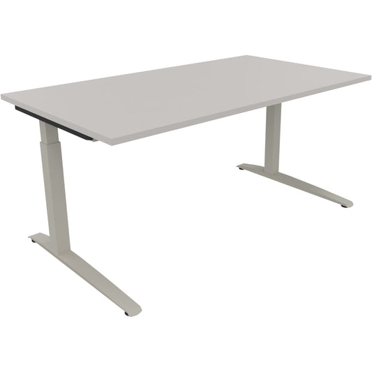 Schreibtisch all in one Maße: 1.600 x 650-850 x 900 mm (B x H x T) Holz lichtgrau