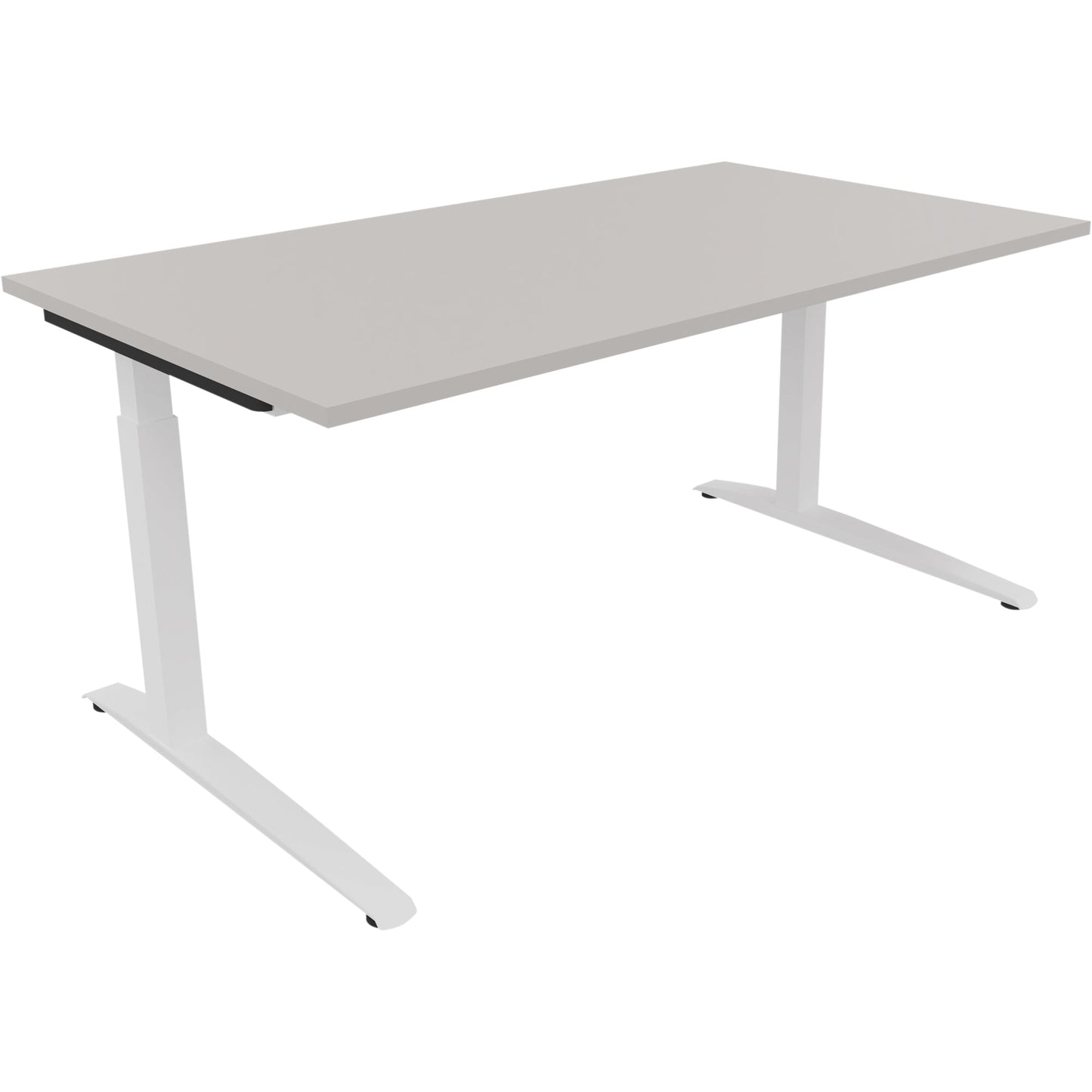 Schreibtisch all in one Maße: 1.600 x 650-850 x 900 mm (B x H x T) Holz lichtgrau