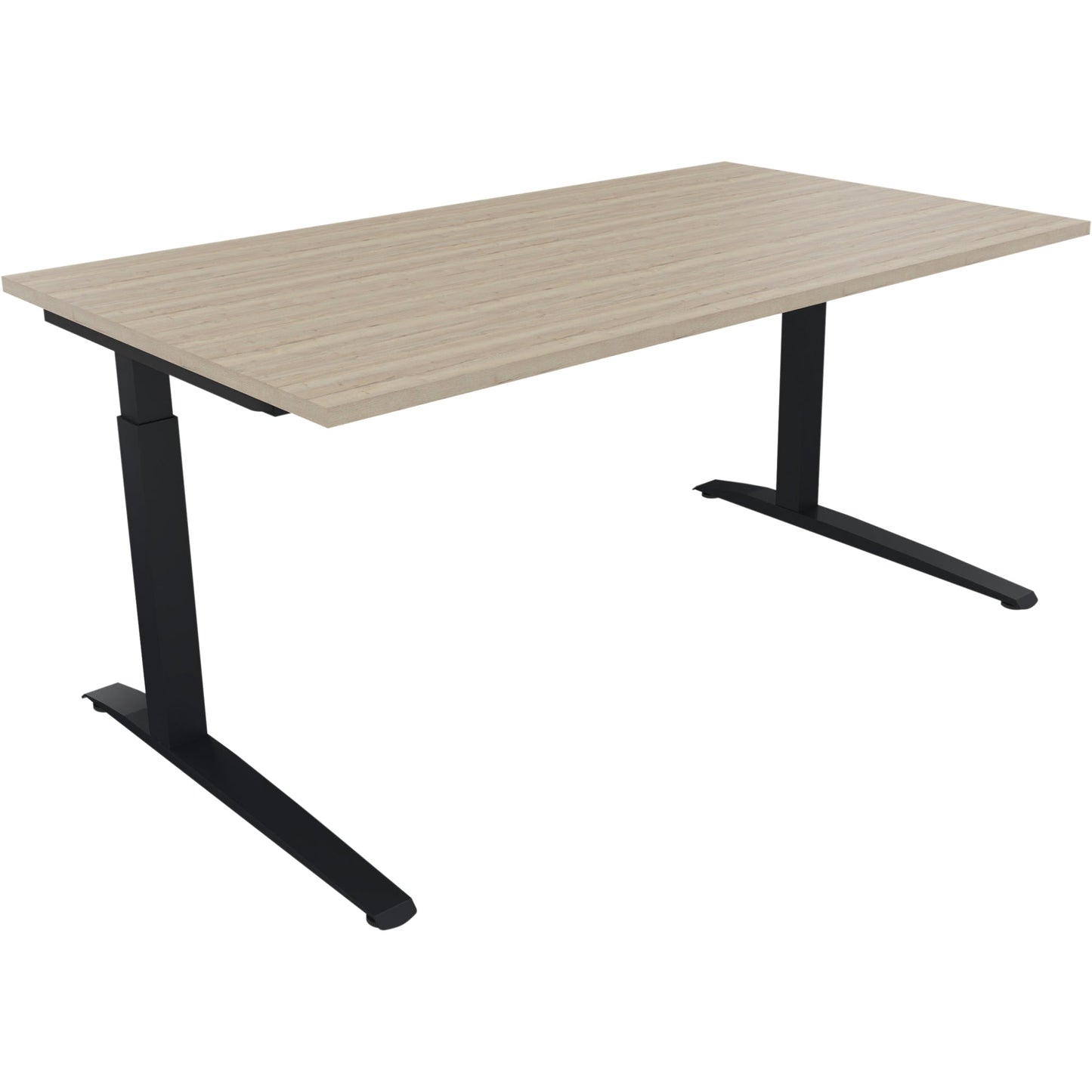 Schreibtisch all in one Maße: 1.600 x 650-850 x 900 mm (B x H x T) Holz eiche natur