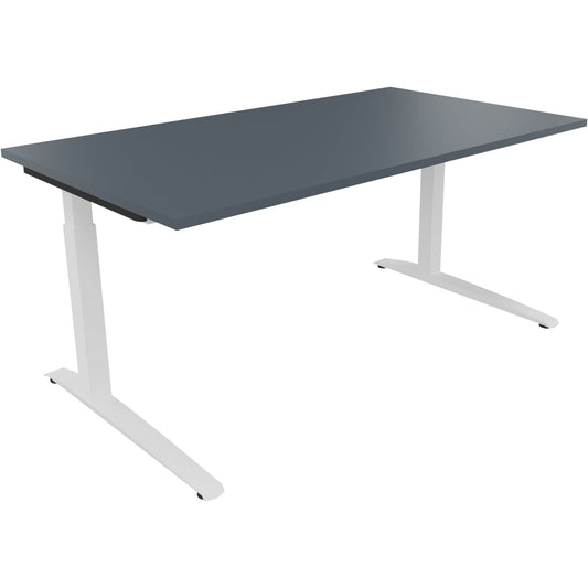 Schreibtisch all in one Maße: 1.600 x 650-850 x 900 mm (B x H x T) Holz lavagrau
