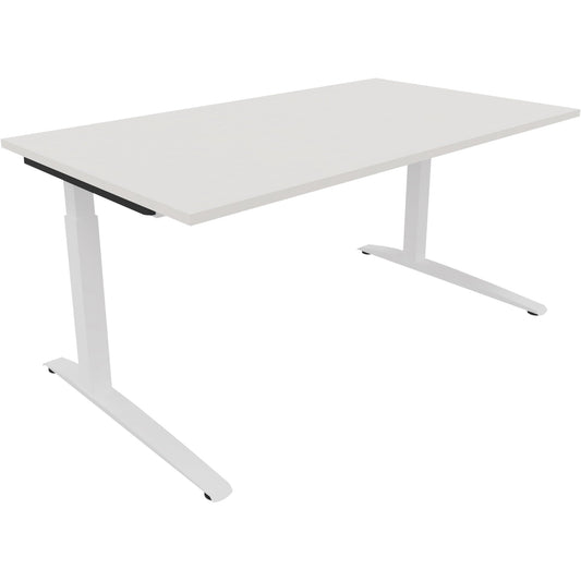 Schreibtisch all in one Maße: 1.600 x 650-850 x 900 mm (B x H x T) Holz diamant weiß