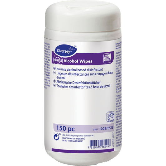 Suma Desinfektionstücher Wipes XL Oberfläche 20 x 13,5 cm (B x H) nicht alkoholfrei nicht dermatologisch getestet antibakteriell Poliovirus, Adenovirus, Murine Norovirus 8,4 150 St./Pack.