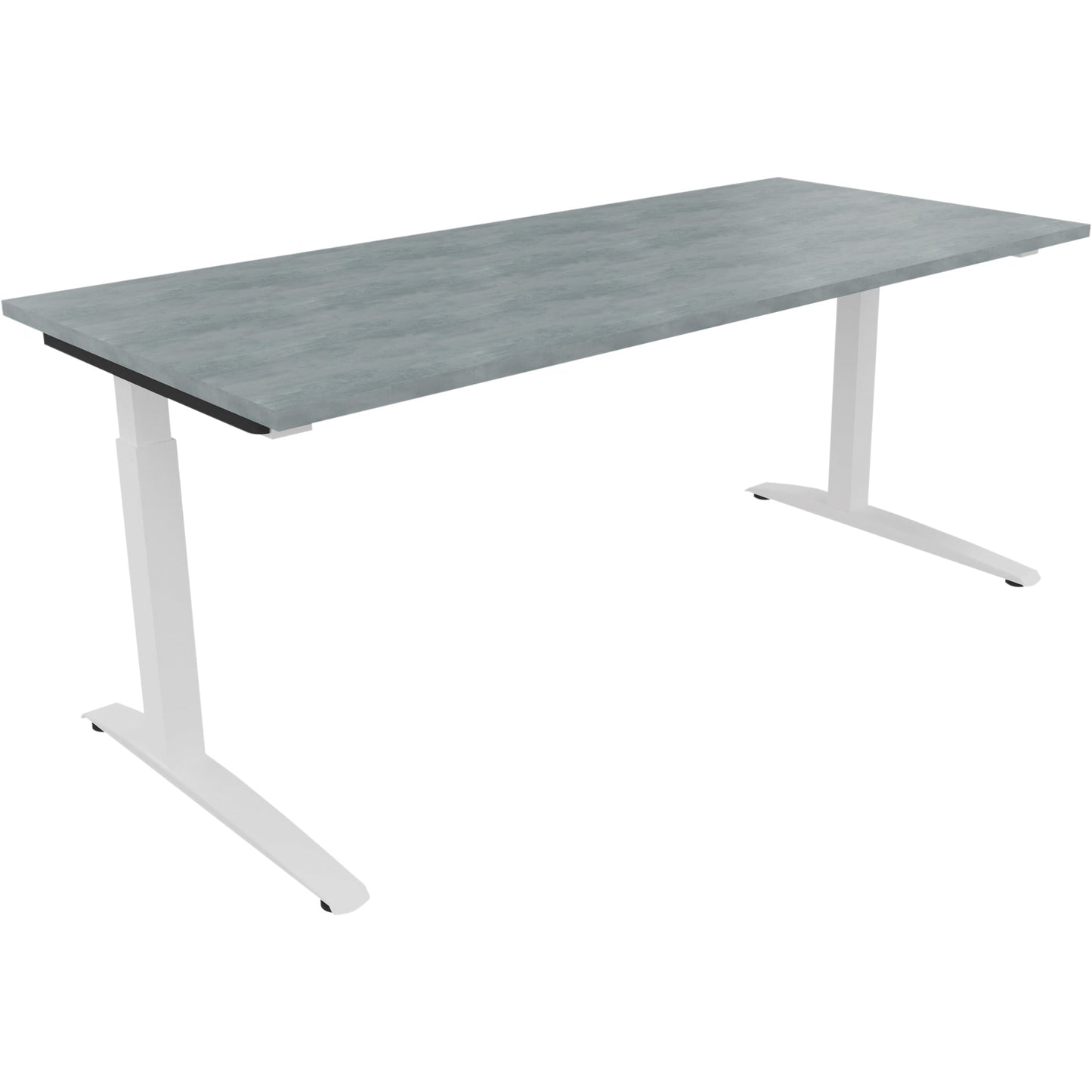 Schreibtisch all in one Maße: 1.800 x 650-850 x 800 mm (B x H x T) Holz beton hell