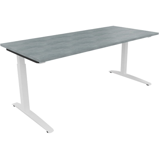 Schreibtisch all in one Maße: 1.800 x 650-850 x 800 mm (B x H x T) Holz beton hell