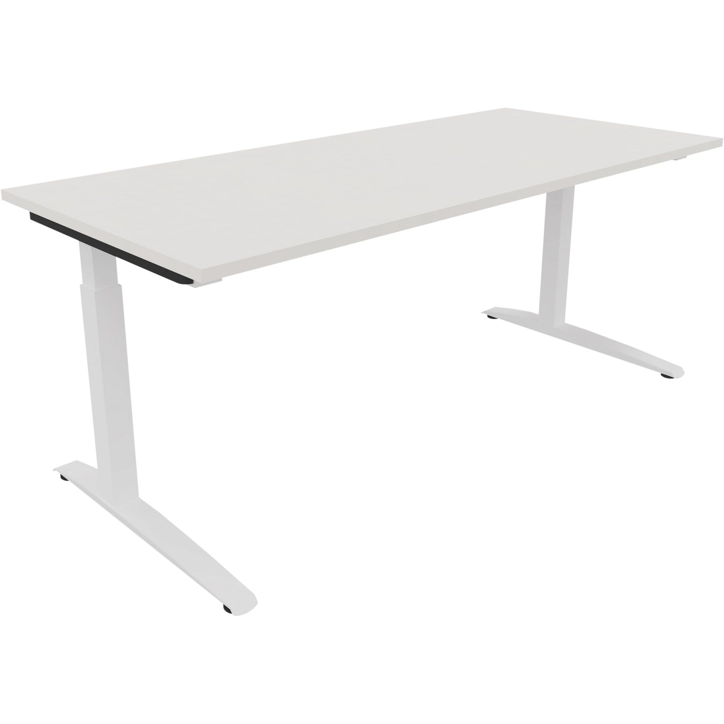Schreibtisch all in one Maße: 1.800 x 650-850 x 800 mm (B x H x T) Holz diamantweiß