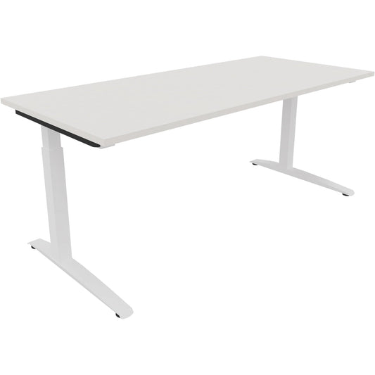 Schreibtisch all in one Maße: 1.800 x 650-850 x 800 mm (B x H x T) Holz diamantweiß