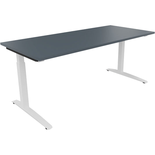 Schreibtisch all in one Maße: 1.800 x 650-850 x 800 mm (B x H x T) Holz lavagrau