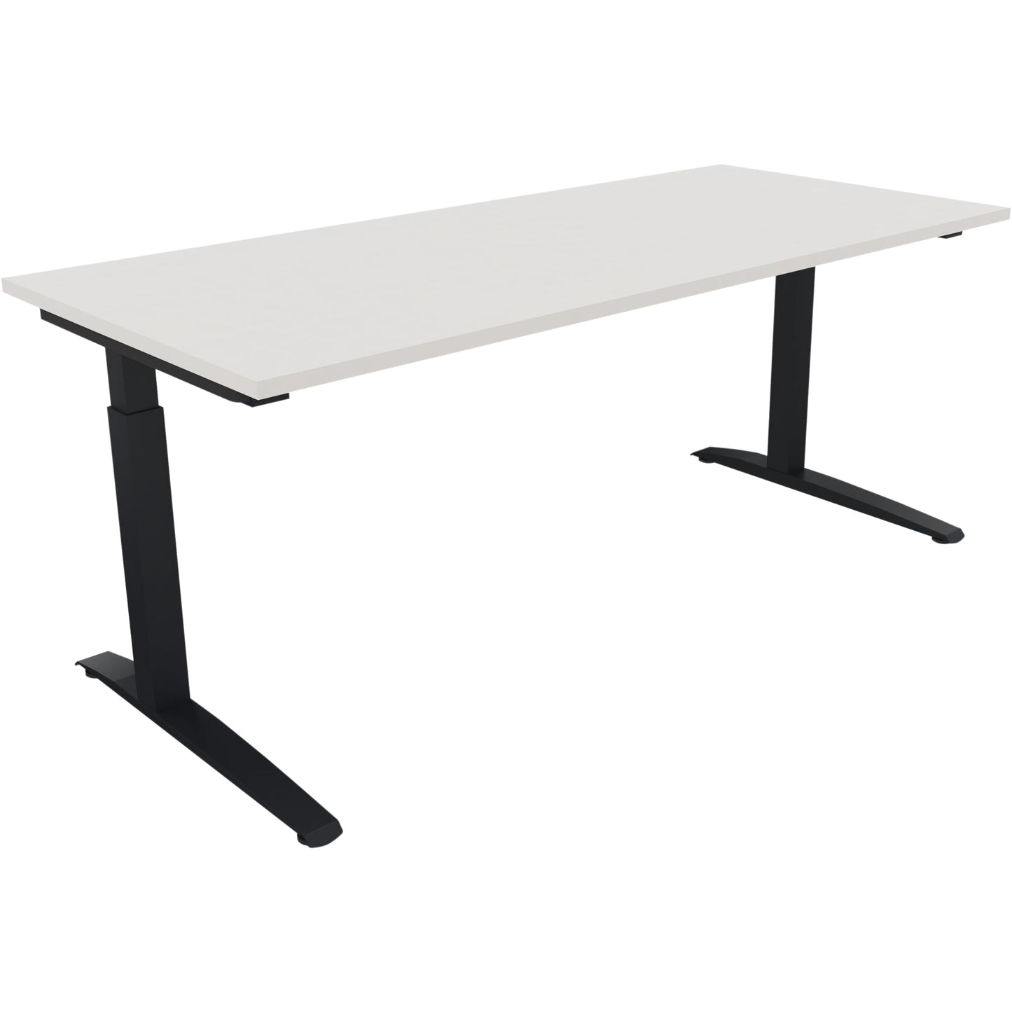 Schreibtisch all in one Maße: 1.800 x 650-850 x 800 mm (B x H x T) Holz diamantweiß