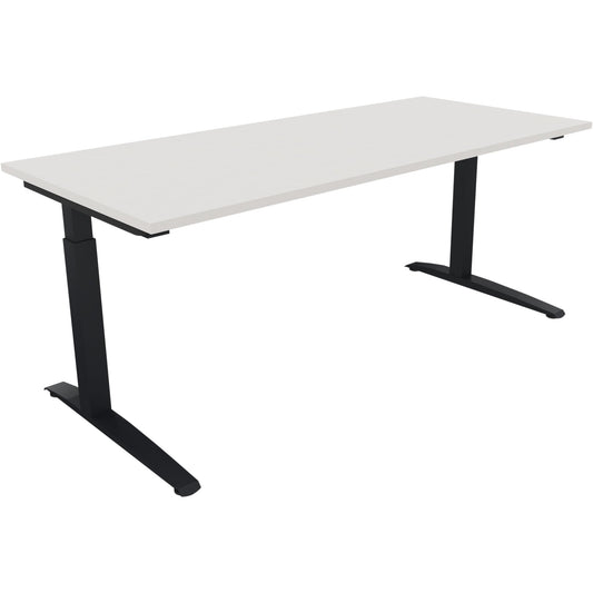 Schreibtisch all in one Maße: 1.800 x 650-850 x 800 mm (B x H x T) Holz diamantweiß