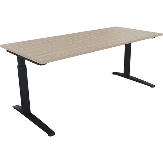 Schreibtisch all in one Maße: 1.800 x 650-850 x 800 mm (B x H x T) Holz eiche natur