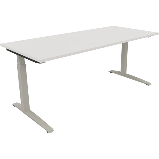 Schreibtisch all in one Maße: 1.800 x 650-850 x 800 mm (B x H x T) Holz diamantweiß