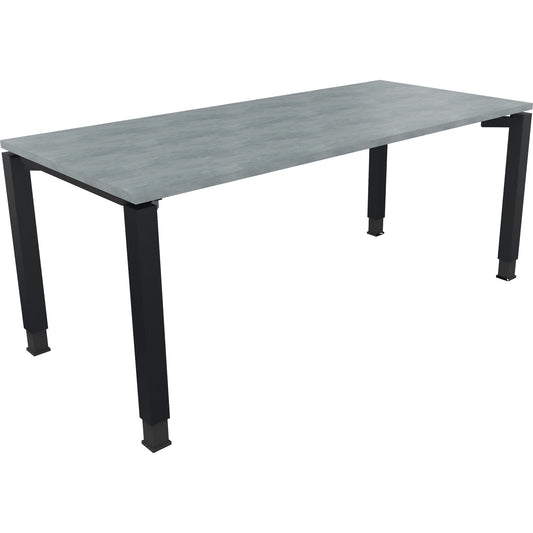 Schreibtisch all in one Maße: 1.800 x 680-820 x 800 mm (B x H x T) Holz beton hell