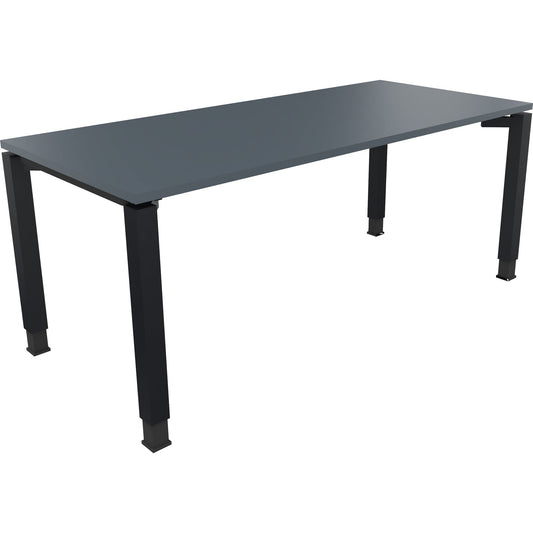 Schreibtisch all in one Maße: 1.800 x 680-820 x 800 mm (B x H x T) Holz lavagrau