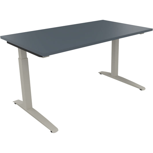 Schreibtisch all in one Maße: 1.400 x 650-850 x 800 mm (B x H x T) Holz lavagrau