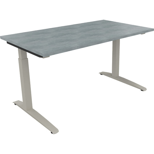 Schreibtisch all in one Maße: 1.400 x 650-850 x 800 mm (B x H x T) Holz beton hell