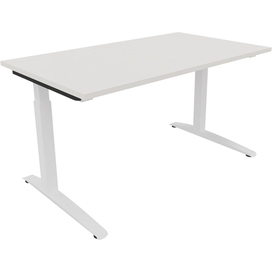Schreibtisch all in one Maße: 1.400 x 650-850 x 800 mm (B x H x T) Holz diamantweiß