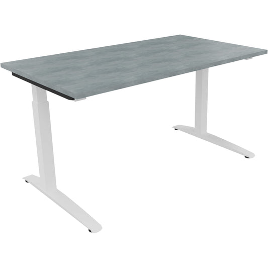 Schreibtisch all in one Maße: 1.400 x 650-850 x 700 mm (B x H x T) Holz beton hell