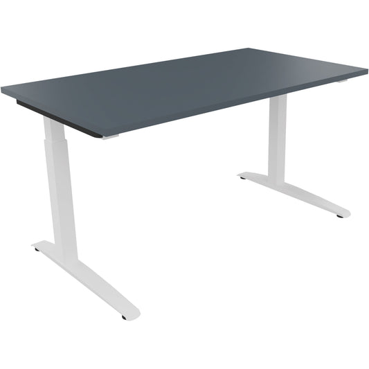 Schreibtisch all in one Maße: 1.400 x 650-850 x 700 mm (B x H x T) Holz lavagrau