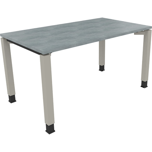 Schreibtisch all in one Maße: 1.400 x 680-820 x 800 mm (B x H x T) Holz beton hell
