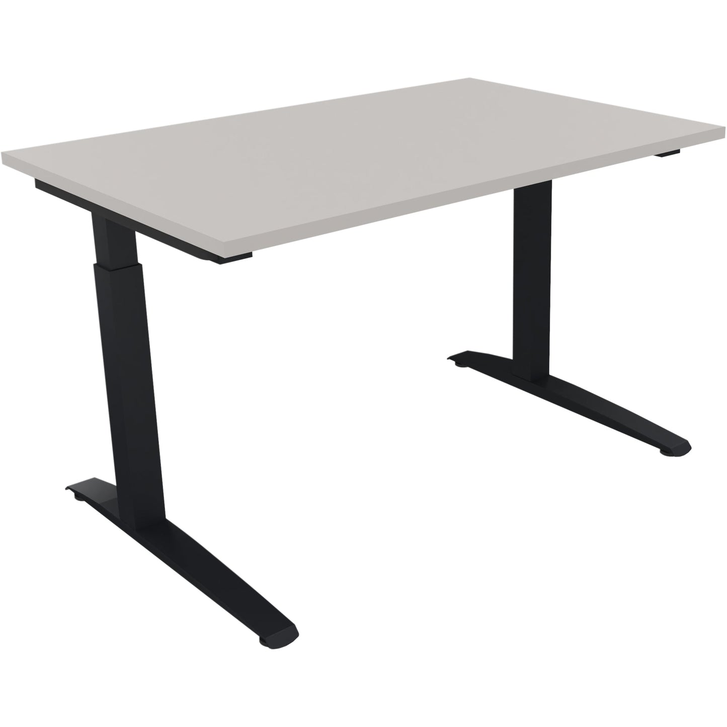 Schreibtisch all in one Maße: 1.200 x 650-850 x 800 mm (B x H x T) Holz lichtgrau
