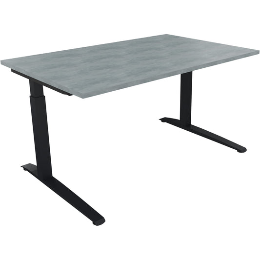 Schreibtisch all in one Maße: 1.400 x 650-850 x 900 mm (B x H x T) Holz beton hell