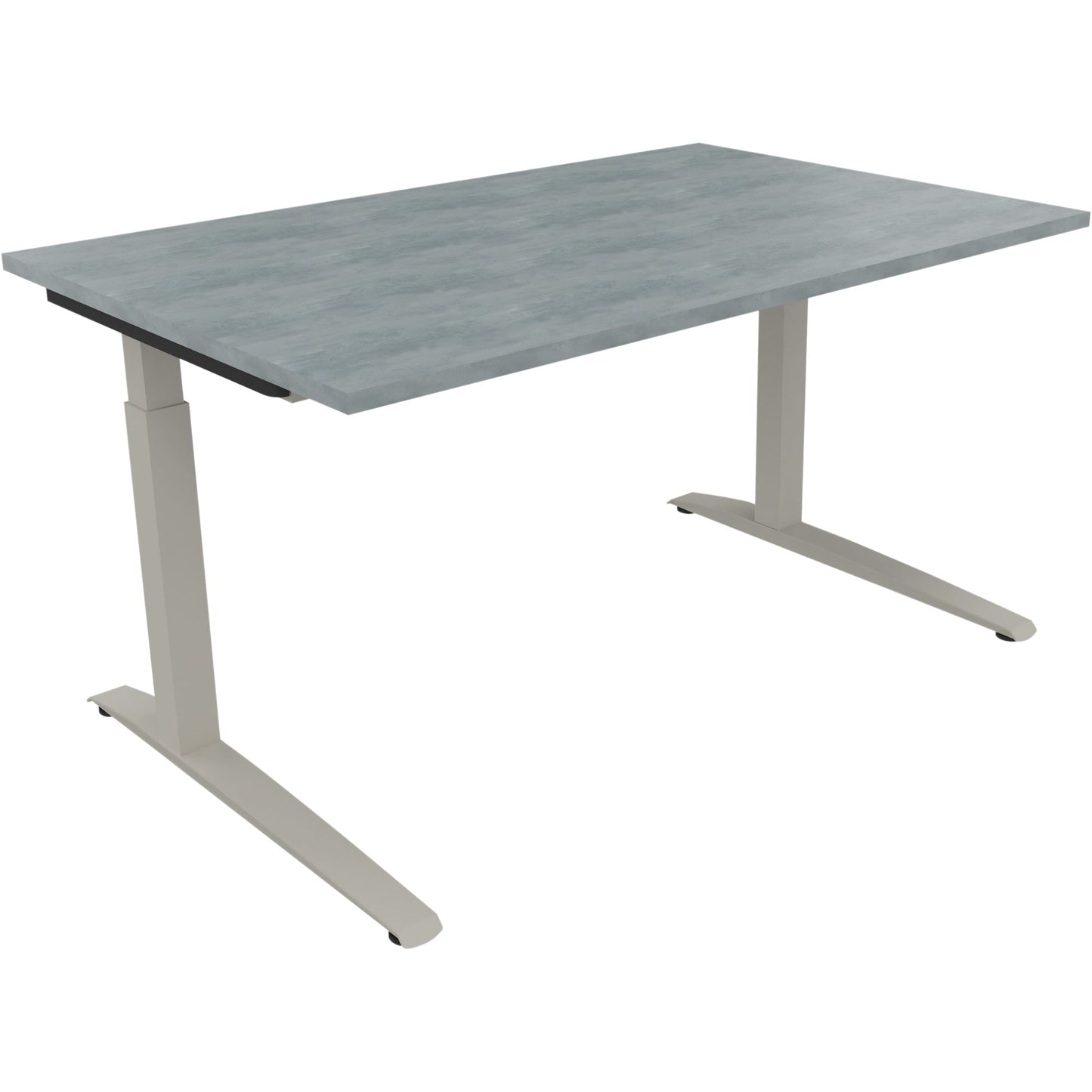 Schreibtisch all in one Maße: 1.400 x 650-850 x 900 mm (B x H x T) Holz beton hell