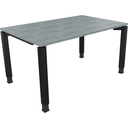 Schreibtisch all in one Maße: 1.400 x 680-820 x 900 mm (B x H x T) Holz beton hell