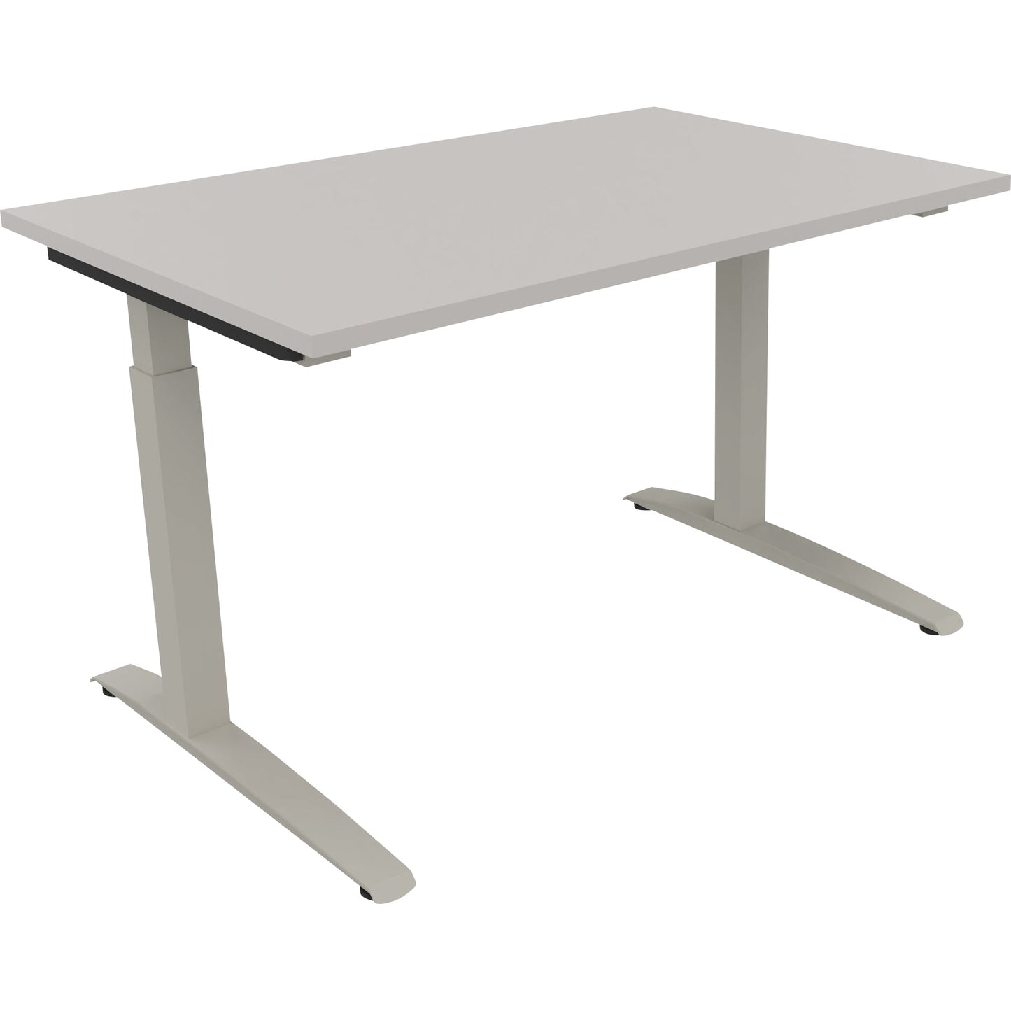 Schreibtisch all in one Maße: 1.200 x 650-850 x 800 mm (B x H x T) Holz lichtgrau