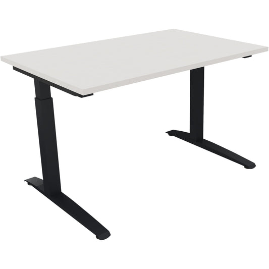 Schreibtisch all in one Maße: 1.200 x 650-850 x 800 mm (B x H x T) Holz diamantweiß