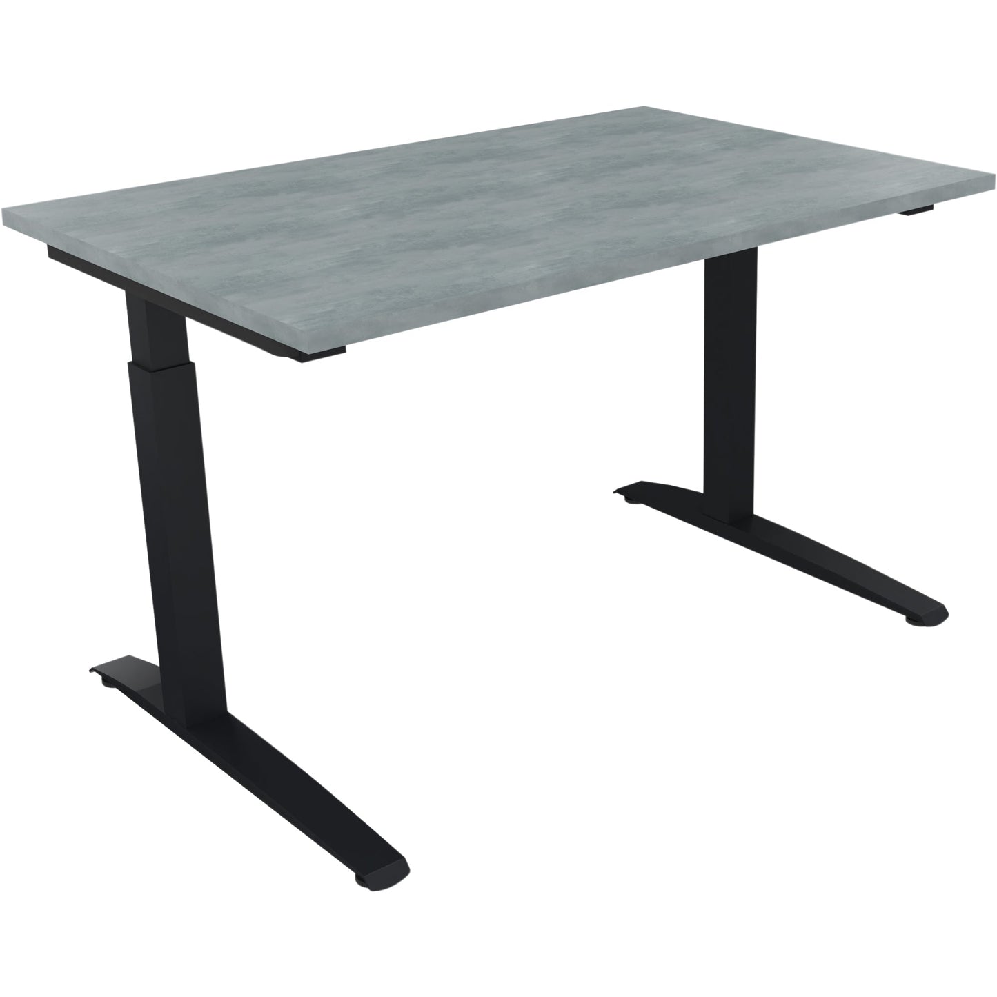 Schreibtisch all in one Maße: 1.200 x 650-850 x 800 mm (B x H x T) Holz beton hell