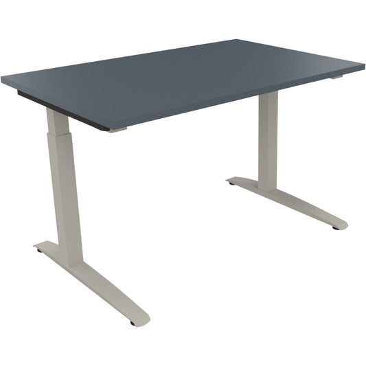 Schreibtisch all in one Maße: 1.200 x 650-850 x 800 mm (B x H x T) Holz lavagrau