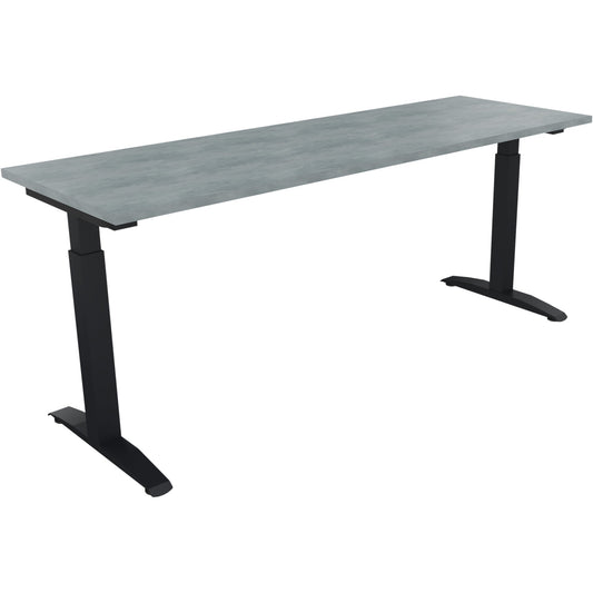 Schreibtisch all in one Maße: 1.800 x 650-850 x 600 mm (B x H x T) Holz beton hell