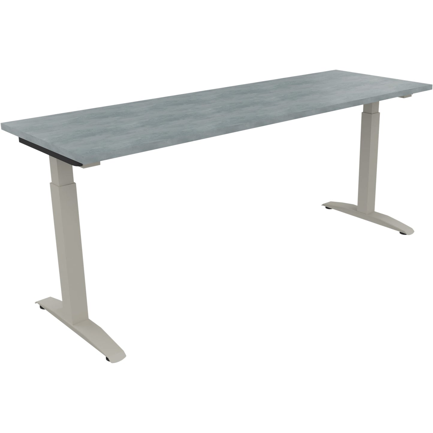 Schreibtisch all in one Maße: 1.800 x 650-850 x 600 mm (B x H x T) Holz beton hell