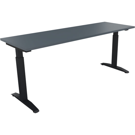 Schreibtisch all in one Maße: 1.800 x 650-850 x 600 mm (B x H x T) Holz lavagrau