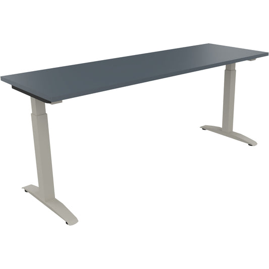 Schreibtisch all in one Maße: 1.800 x 650-850 x 600 mm (B x H x T) Holz lavagrau