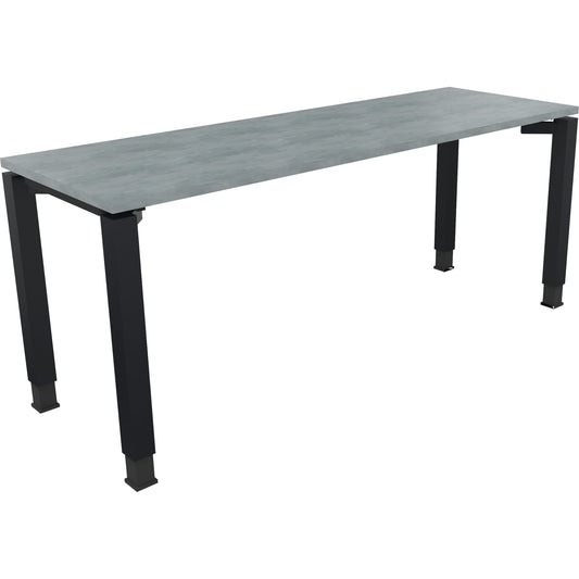 Schreibtisch all in one Maße: 1.800 x 680-820 x 600 mm (B x H x T) Holz beton hell