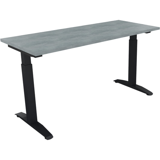 Schreibtisch all in one Maße: 1.400 x 650-850 x 600 mm (B x H x T) Holz beton hell