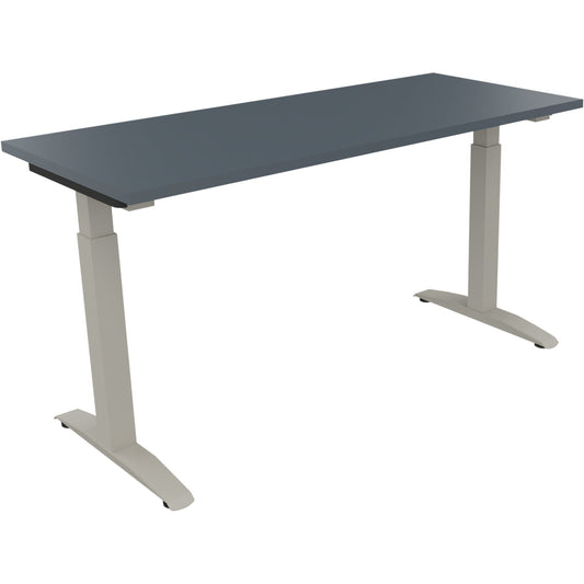 Schreibtisch all in one Maße: 1.400 x 650-850 x 600 mm (B x H x T) Holz lavagrau